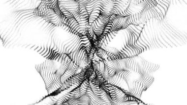 beyaz bir arka plan üzerinde siyah parçacıklar yavaşça. arka plan. 3D render