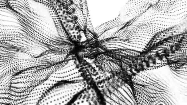 白地に黒い粒子をゆっくり移動 抽象的な背景 レンダリング — ストック動画