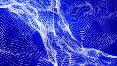 siyah bir arka plan üzerinde beyaz parçacıklar mavi ışınları ile yavaşça. arka plan. 3D render