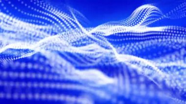 siyah bir arka plan üzerinde beyaz parçacıklar mavi ışınları ile yavaşça. arka plan. 3D render