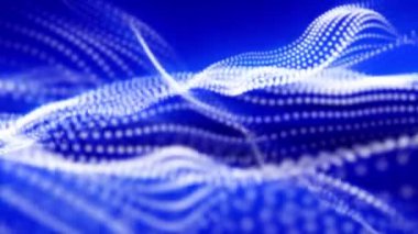 siyah bir arka plan üzerinde beyaz parçacıklar mavi ışınları ile yavaşça. arka plan. 3D render