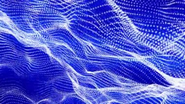 siyah bir arka plan üzerinde beyaz parçacıklar mavi ışınları ile yavaşça. arka plan. 3D render