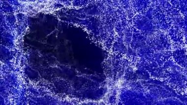 siyah bir arka plan üzerinde beyaz parçacıklar mavi ışınları ile yavaşça. arka plan. 3D render