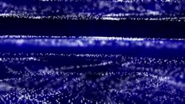 siyah bir arka plan üzerinde beyaz parçacıklar mavi ışınları ile yavaşça. arka plan. 3D render