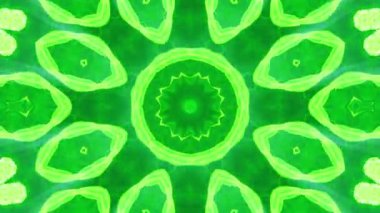 Yeşil soyut üç boyutlu kaleydoskop arka plan. 3D render