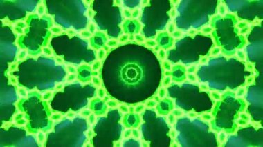 Yeşil soyut üç boyutlu kaleydoskop arka plan. 3D render