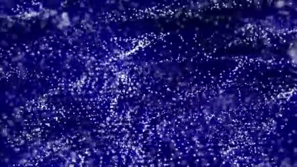 Particules Blanches Déplaçant Lentement Avec Des Rayons Bleus Sur Fond — Video