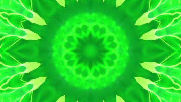 Grüner Abstrakter Dreidimensionaler Kaleidoskophintergrund Darstellung — Stockvideo