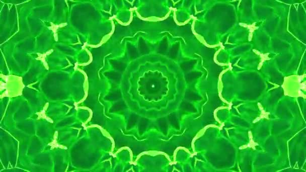 Fondo Caleidoscopio Tridimensional Abstracto Verde Renderizado — Vídeos de Stock