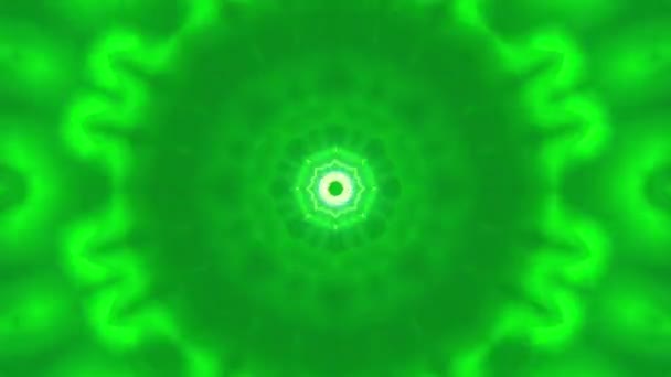 Zelená Abstraktní Trojrozměrné Kaleidoskop Pozadí Vykreslování — Stock video
