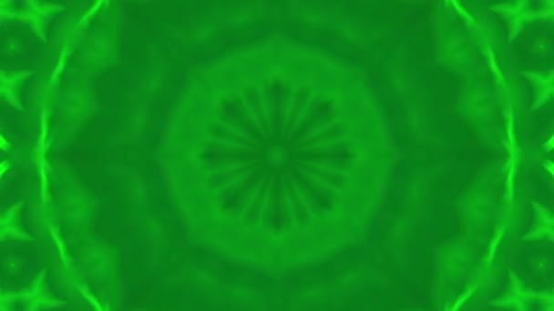 Fondo Caleidoscopio Tridimensional Abstracto Verde Renderizado — Vídeo de stock