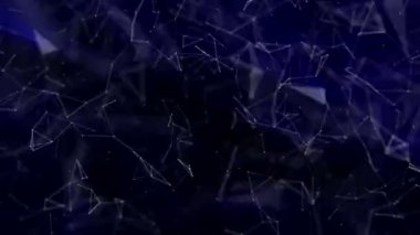 Beyaz yuvarlak parçacıkları tarafından prizine bir mavi parlaklık ile siyah bir arka plan üzerinde hareket ettirin. arka plan. 3D render