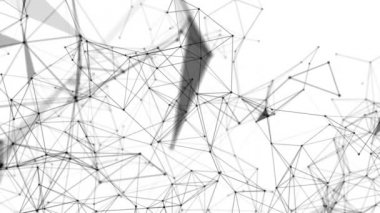 siyah yuvarlak parçacıkları tarafından prizine beyaz bir arka plan üzerinde hareket ettirin. arka plan. 3D render