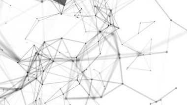 siyah yuvarlak parçacıkları tarafından prizine beyaz bir arka plan üzerinde hareket ettirin. arka plan. 3D render