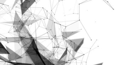 siyah yuvarlak parçacıkları tarafından prizine beyaz bir arka plan üzerinde hareket ettirin. arka plan. 3D render