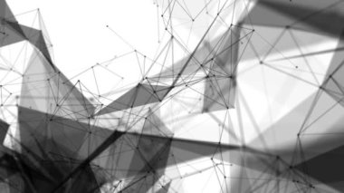 siyah yuvarlak parçacıkları tarafından prizine beyaz bir arka plan üzerinde hareket ettirin. arka plan. 3D render