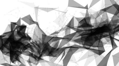 siyah yuvarlak parçacıkları tarafından prizine beyaz bir arka plan üzerinde hareket ettirin. arka plan. 3D render