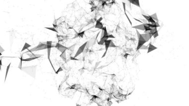 siyah yuvarlak parçacıkları tarafından prizine beyaz bir arka plan üzerinde hareket ettirin. arka plan. 3D render