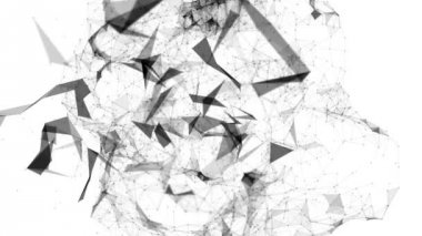 siyah yuvarlak parçacıkları tarafından prizine beyaz bir arka plan üzerinde hareket ettirin. arka plan. 3D render