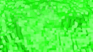 yeşil deforme düşük poli dalga yüzey. 3D render