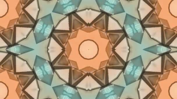 Multicolored Three Dimensional Pattern Star Figures Slowly Moving Abstract Kaleidoscope — Stock Video