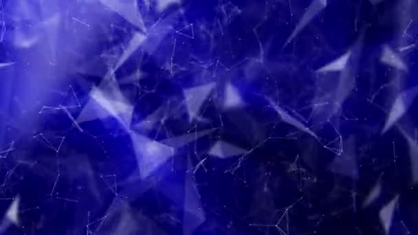Partículas Redondas Brancas Com Brilho Azul Unido Por Tiras Movem — Vídeo de Stock