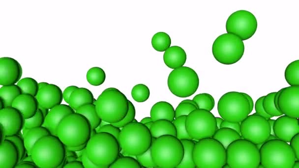 Green Three Dimensional Spheres Fill Screen Rendering — Stock Video