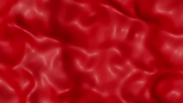 Glossy Red Surface Waving Abstract Wave Background Rendering — Stock Video