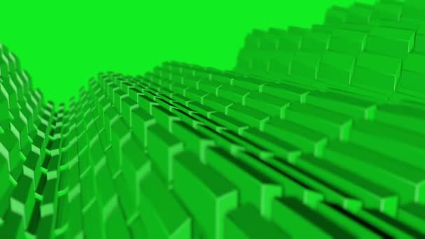 Плоскость Зеленого Объема Движется Волнами Предыстория Рендеринг — стоковое видео