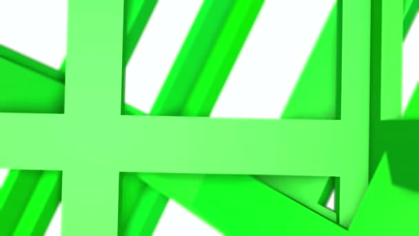 Los Cubos Tridimensionales Verdes Rotan Uno Con Respecto Otro Renderizado — Vídeos de Stock