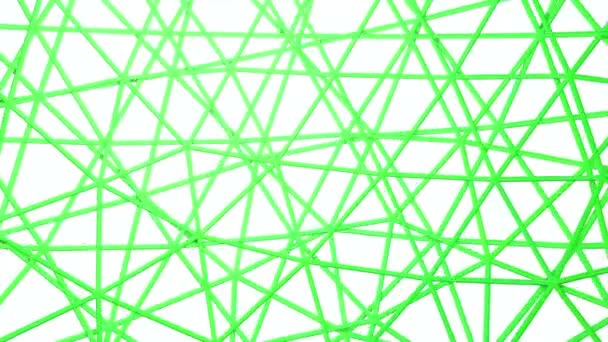 Green Tracery Three Dimensional Planes Rotate Relative Each Other Rendering — Stock Video