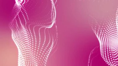 animasyonlu beyaz parlak parçacıklar. arka plan. 3D render