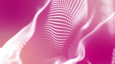 beyaz parlak parçacıklar pembe bir arka plan üzerinde hareket ettirin. arka plan. 3D render