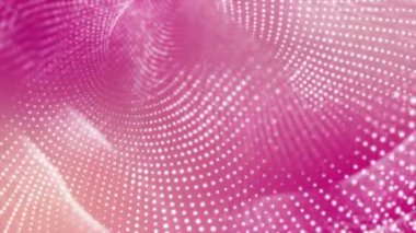 beyaz parlak parçacıklar pembe bir arka plan üzerinde hareket ettirin. arka plan. 3D render