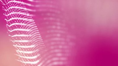 beyaz parlak parçacıklar pembe bir arka plan üzerinde hareket ettirin. arka plan. 3D render