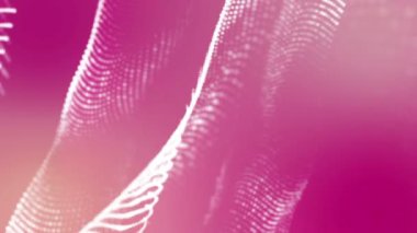 beyaz parlak parçacıklar pembe bir arka plan üzerinde hareket ettirin. arka plan. 3D render