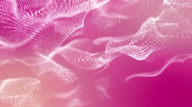 beyaz parlak parçacıklar pembe bir arka plan üzerinde hareket ettirin. arka plan. 3D render