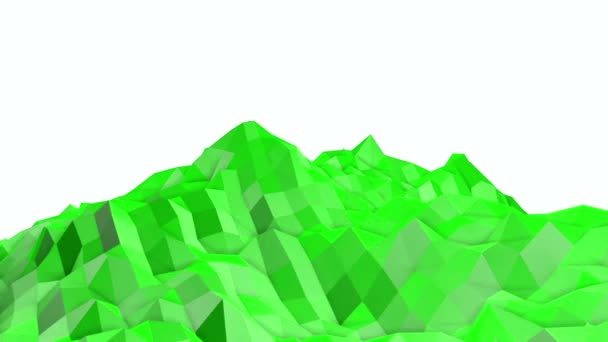 Grüne Verformbare Low Poly Wave Oberfläche Darstellung — Stockvideo