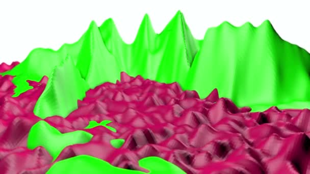 Rot Grün Deformierte Low Poly Wave Oberfläche Darstellung — Stockvideo