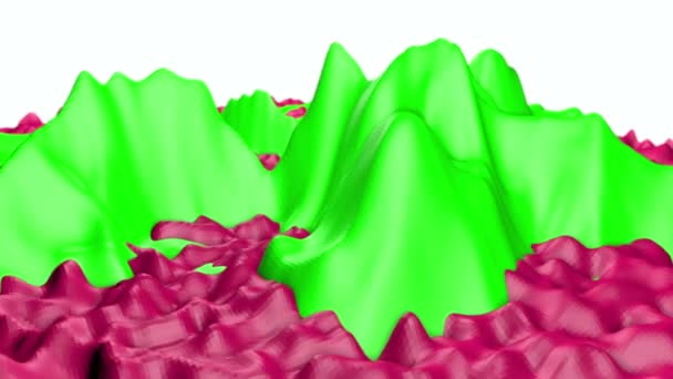 Rot Grün Deformierte Low Poly Wave Oberfläche Darstellung — Stockvideo