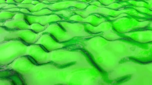 Зеленый Деформировать Гладкую Плоскость Абстрактный Фон Рендеринг — стоковое видео