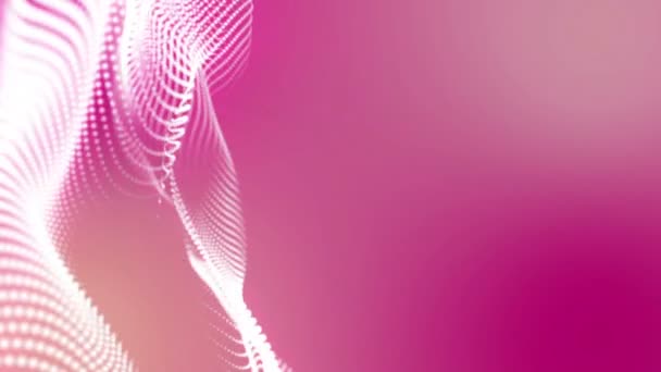 Λευκό Λαμπερό Σωματίδια Κινούνται Ροζ Φόντο Αφηρημένα Φόντο Rendering — Αρχείο Βίντεο