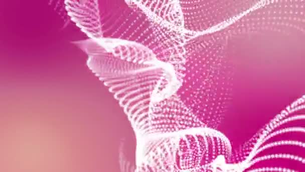 Λευκό Λαμπερό Σωματίδια Κινούνται Ροζ Φόντο Αφηρημένα Φόντο Rendering — Αρχείο Βίντεο
