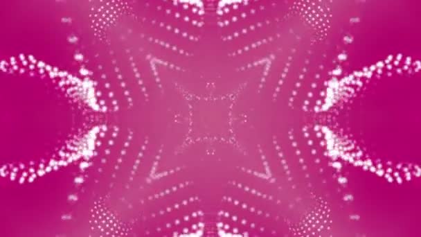 Particles Animation Fly Move Background Backdrop Space Pink Wave Rendering — Stock Video