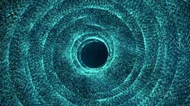 mavi parlak parçacıkları karanlık bir arka plan karşı animasyon. alan derinliği ile 3D işleme arka plan