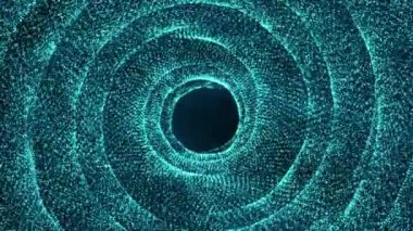mavi parlak parçacıkları karanlık bir arka plan karşı animasyon. alan derinliği ile 3D işleme arka plan