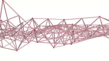 Kırmızı beyaz silindir oluşan bir kılavuz yavaş yavaş beyaz bir arka plan üzerinde taşır. 3D render