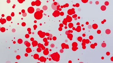 kırmızı yuvarlak parçacıkları hafif bir arka plan üzerinde hareket ettirin. animasyonlu arka plan 3d render