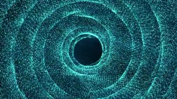 Partículas Brillantes Azules Animadas Sobre Fondo Oscuro Renderizado Fondo Abstracto — Vídeos de Stock