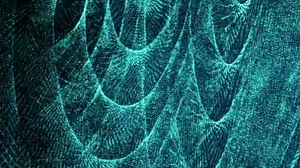 Сині Сяючі Частинки Анімовані Темному Тлі Візуалізація Абстрактного Фону Глибиною — стокове відео
